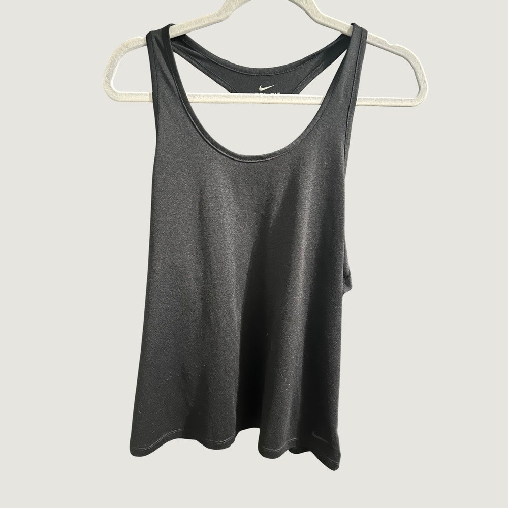 Nike Dri-FIT Racerback Tank Top Womens XL Charcoal Black Heather Athletic Gym